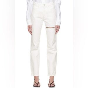 Agolde White Straight Leg High-Rise Jeans